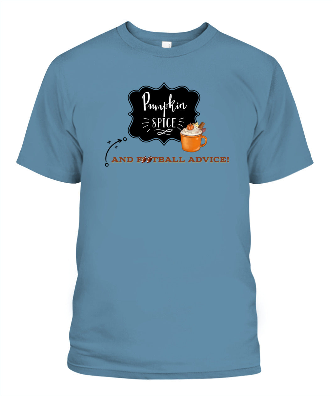 Pumpkin Spice & Football Advice - Unisex T-Shirt | Bella + Canvas 3001